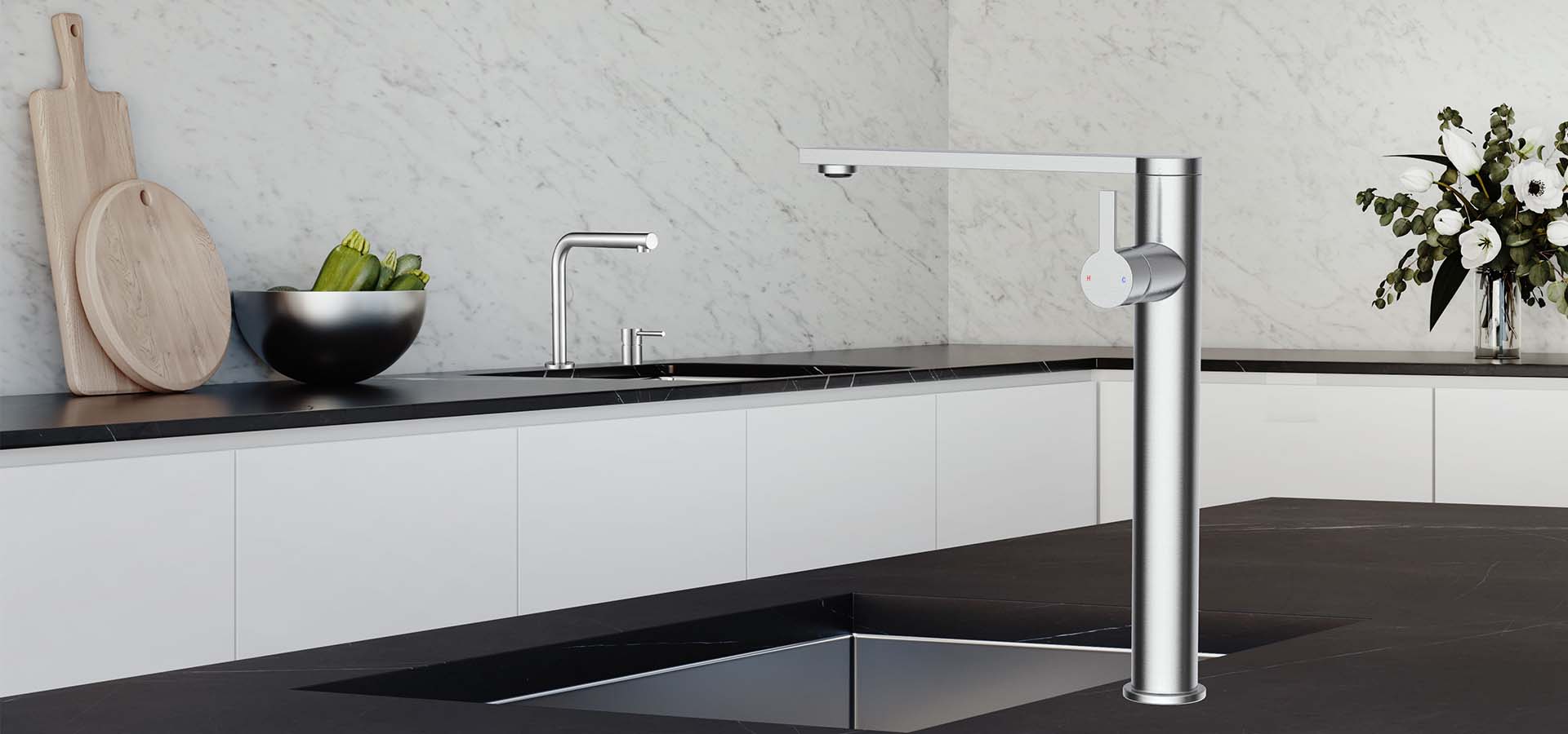 Side lever stainless steel faucet